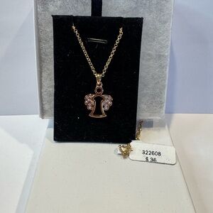 Gold Angel Wing Pendant Necklace